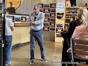 Brown targets Husted on data centers, economy during Toledo campaign stop