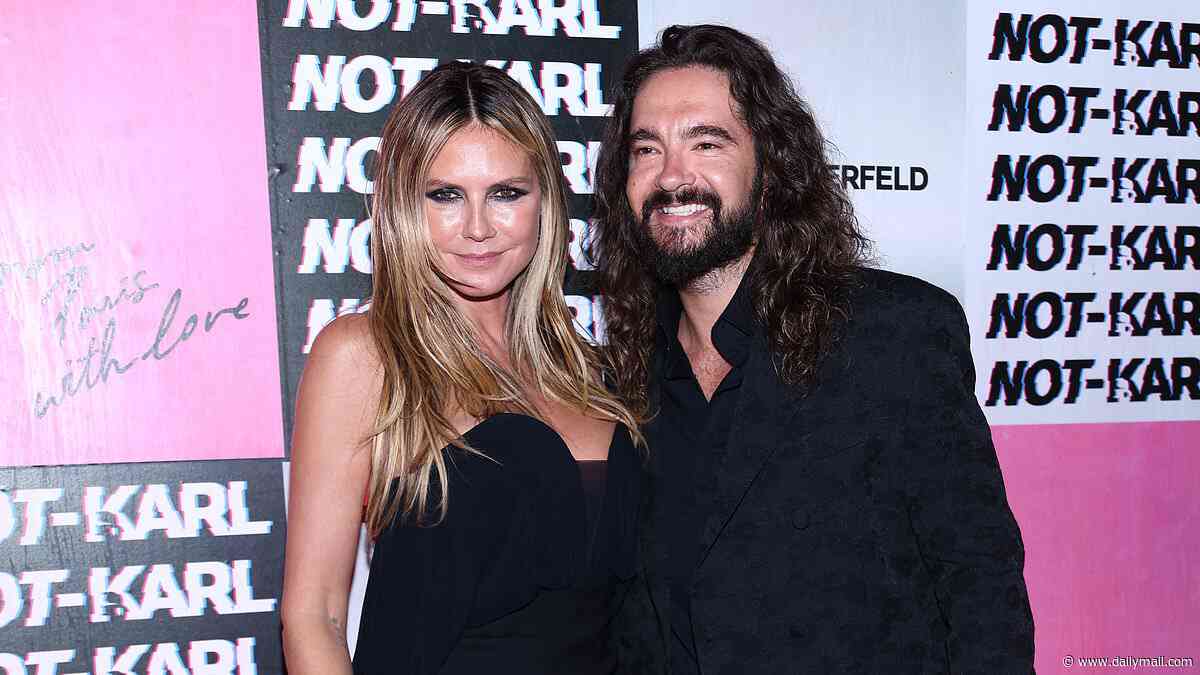 Heidi Klum, 53, heats up the red carpet with her VERY handsy husband Tom Kaulitz, 37, before hanging with the Hilton sisters during PFW