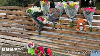 Teddies and flowers left at scene where six-year-old boy died in crash