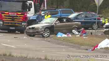 Multiple people injured as 'excited young driver' loses control of his car and ploughs into crowd of Newcastle Knights fans farewelling team bus ahead of the NRL Grand Final