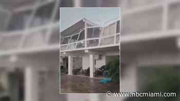 Reported waterspout damages home's porch in the Florida Keys