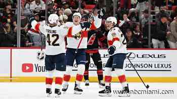 In battle of Stanley Cup winners, Panthers announce return in OT win against Hurricanes
