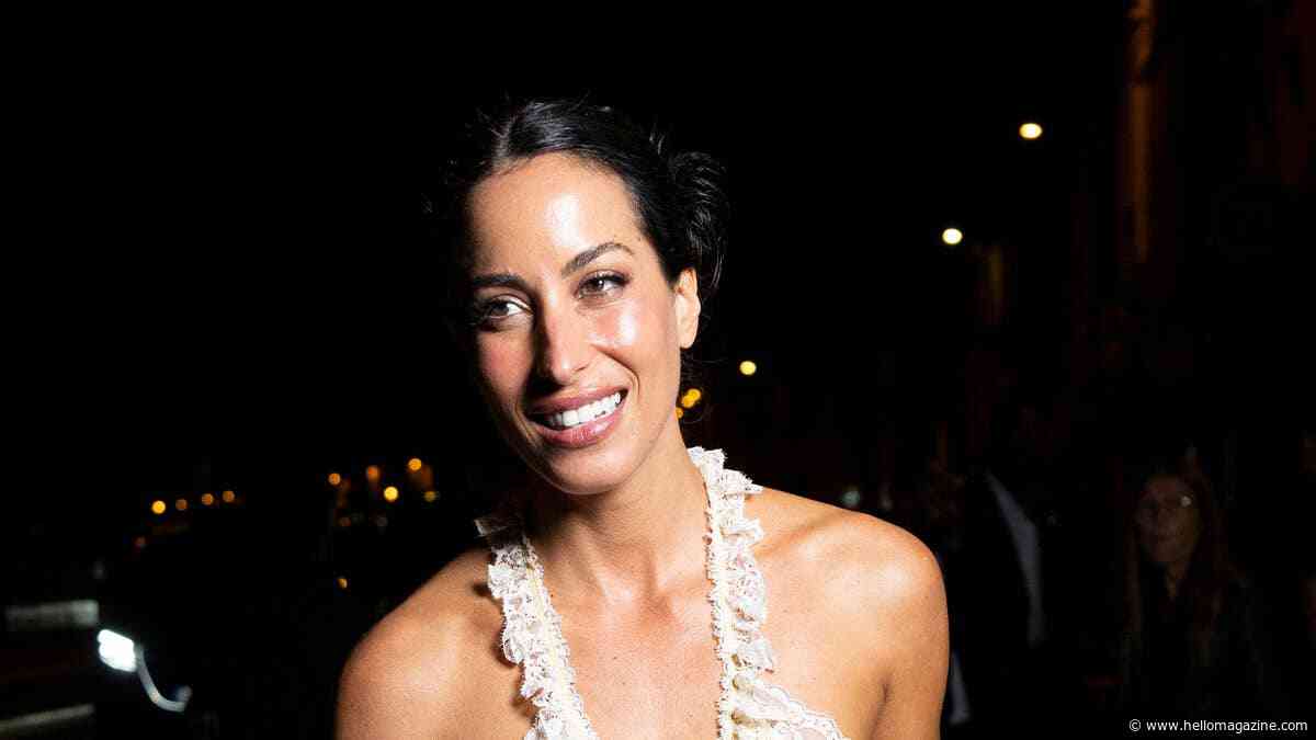 Brad Pitt's younger  girlfriend Ines de Ramon steps out solo in plunging lace top and leather trousers