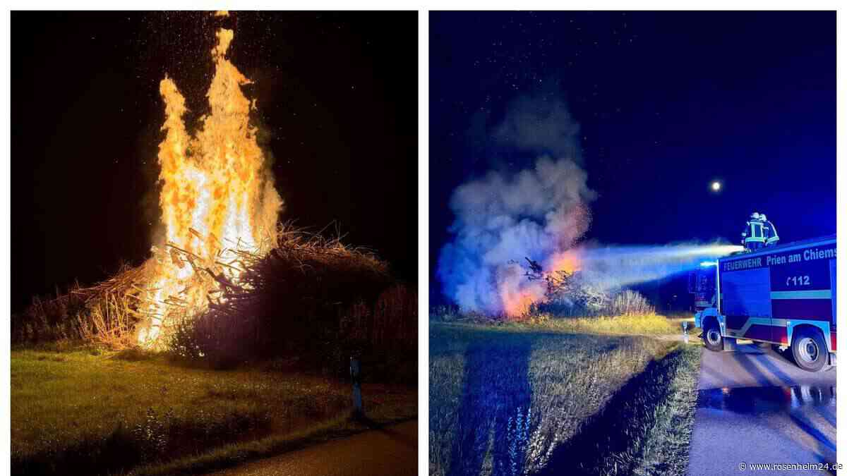 War es schon wieder Brandstiftung? Das vermutet der betroffene Landwirt zum Feuer in Prien