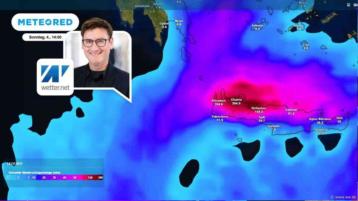 Kreta versinkt im Regen, ein Drittel des Jahresniederschlags fällt in Stunden – Lebensgefahr für Urlauber