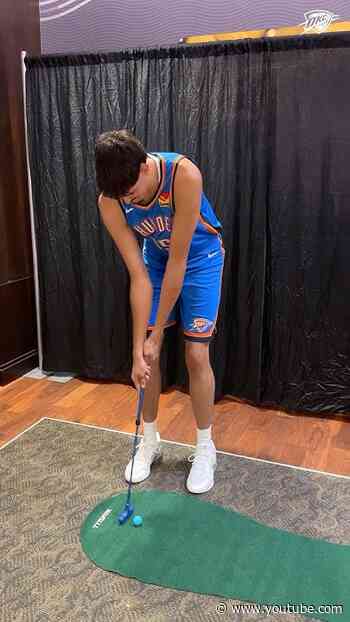 Checking in on our team's mini golf game 🏌️‍♂️  #okcthunder #nba