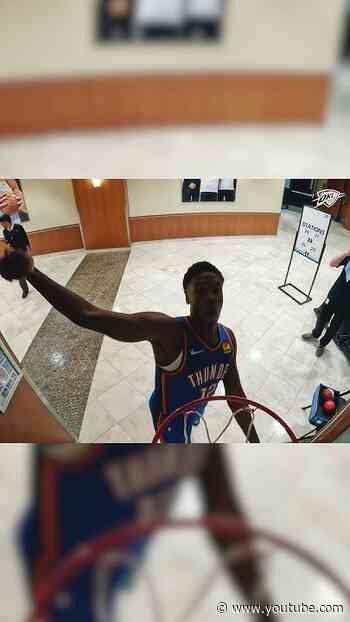 What happens when you leave a mini hoop at Media Day 😂 #okcthunder #mediaday