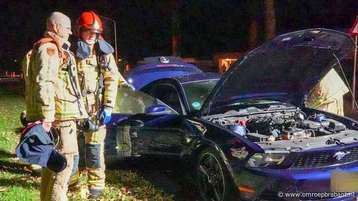 Ford Mustang vliegt tijdens het rijden in brand in Deurne