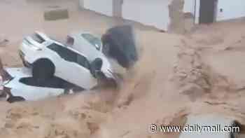 Flash floods kill 102-year-old woman and leave 90 having to be rescued as they sweep through Spanish town