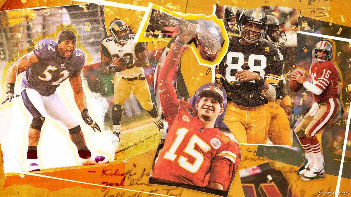 Who made the all-time rosters for 23 teams with multiple Super Bowls?