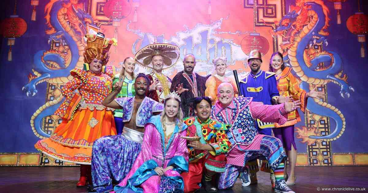 EastEnders legend and X Factor star arrive in Newcastle for star-studded panto launch