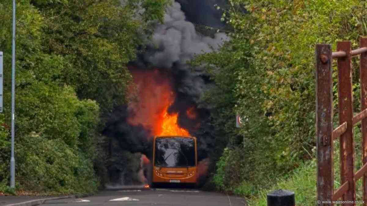 Passengers evacuated as bus bursts into flames