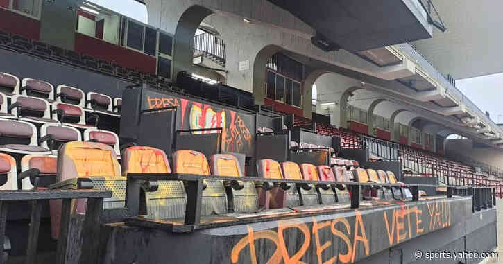 😱 In Europe, stadium vandalised with graffiti and damage
