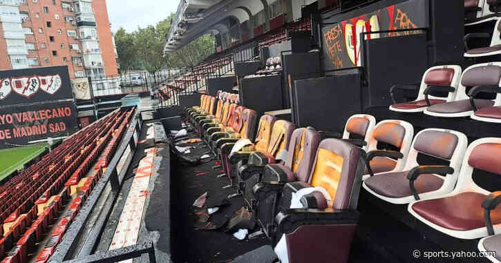 😱 Scenes in Europe: stadium vandalised with graffiti and damage