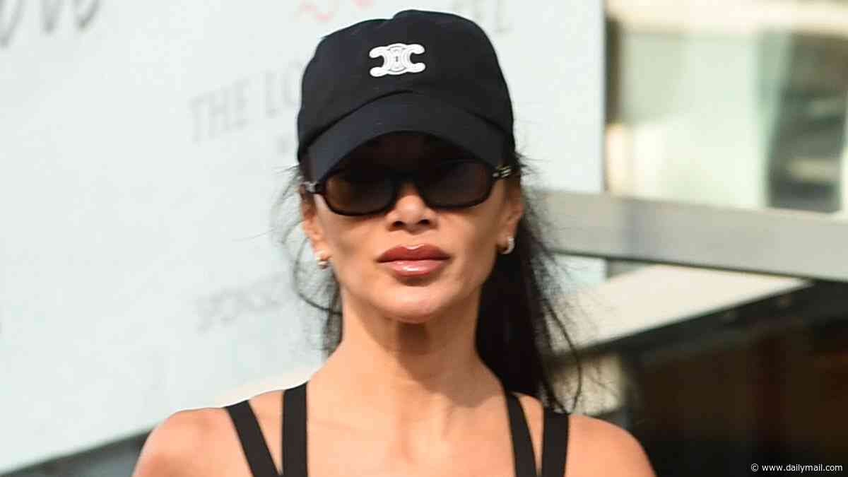 Nicole Scherzinger displays her burn injuries in cropped leggings in Manchester after suffering horrific boiling water accident