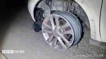 Motorist caught driving car with missing tyre