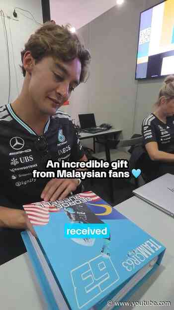 George was speechless after reading a gift he received from his fans 🥹🩵 #f1shorts #georgerussell