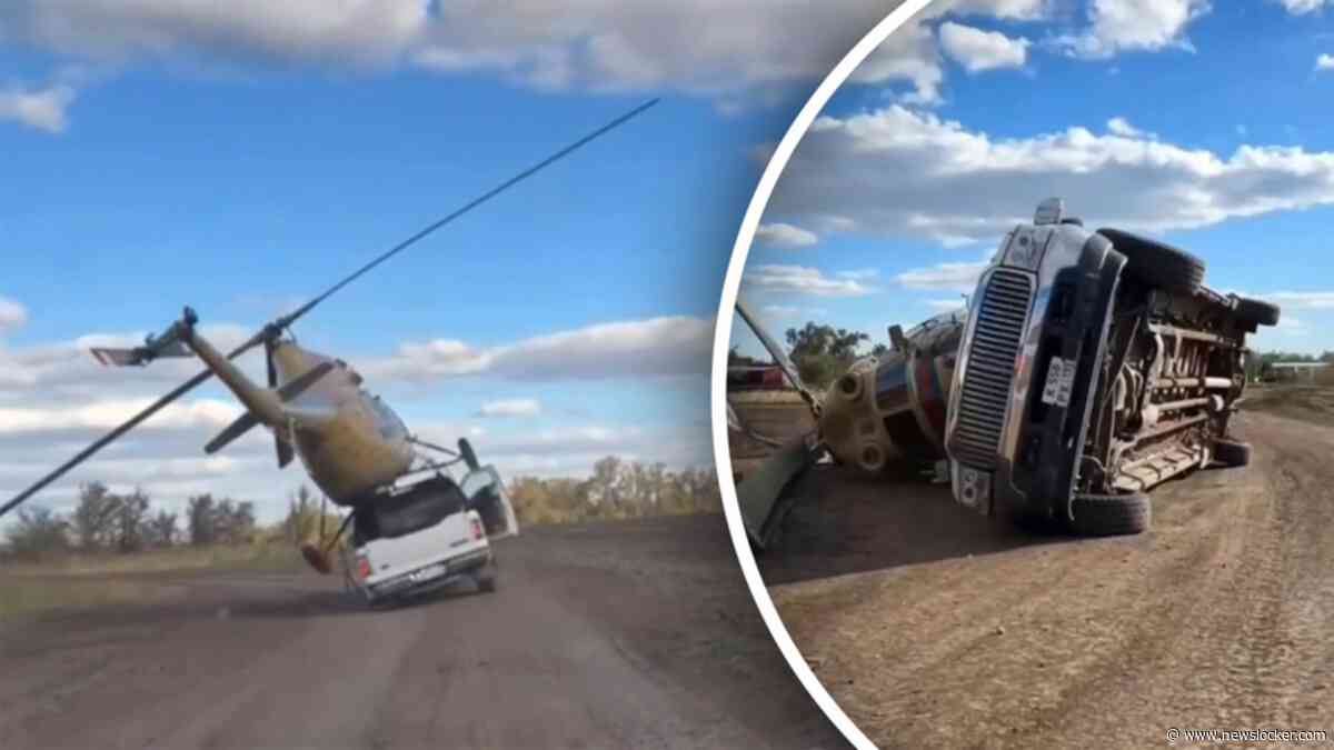 Bizar transport met helikopter op pick-up gaat volledig mis in Rusland