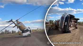 Bizar transport met helikopter op pick-up gaat volledig mis in Rusland