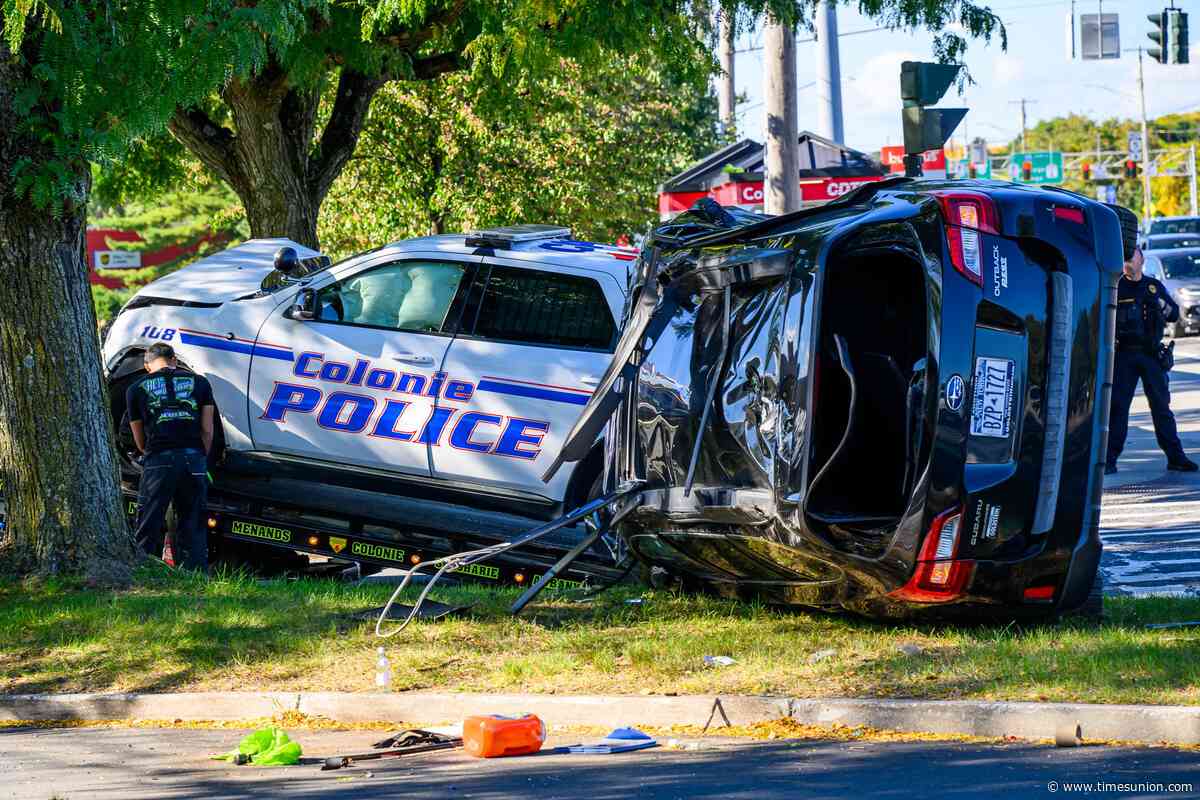 Photo: Colonie police cruiser collides with car on Central Avenue