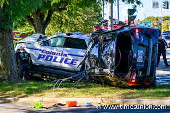 Photo: Colonie police cruiser collides with car on Central Avenue