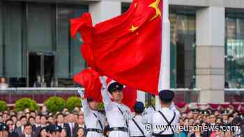 Giant Chinese flag unfurled on glass bridge in Jiangxi ahead of national day