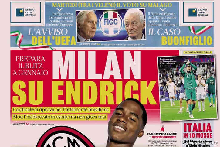 Today’s Papers: ‘Milan on Endrick’ and Real Madrid’s €100m Yildiz raid