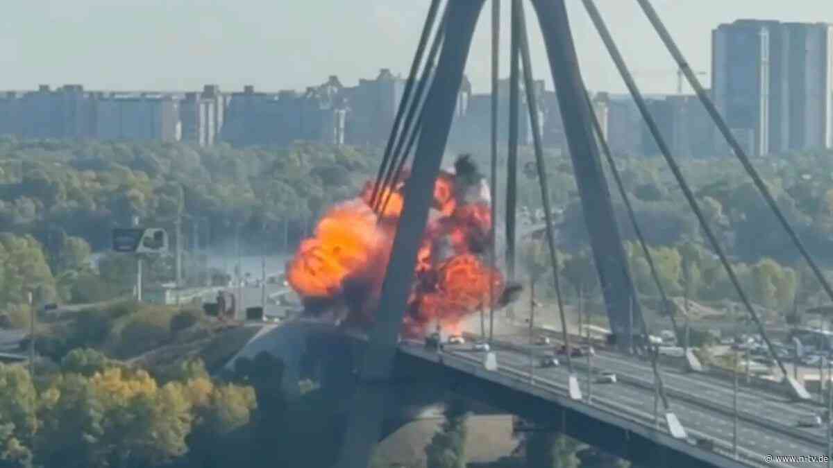 Kreml drohte: "Tödliche Gefahr": Drohne trifft offenbar Brücke in Kiew während Merz-Besuch