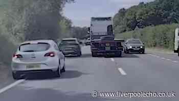 Driver led police on 25 mile HGV chase before hiding behind shed