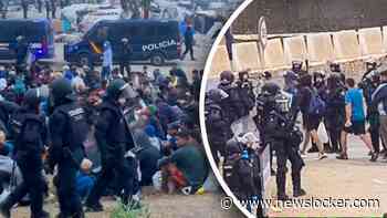 Spaanse politie ontruimt migrantenkamp op strand Ceuta