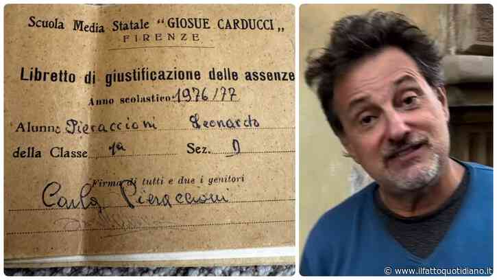 “L’ho annusato e mi sono convinto di aver sentito l’odore di quando malato rimanevo a letto”: Leonardo Pieraccioni ritrova il suo libretto delle assenze delle medie in un mercatino