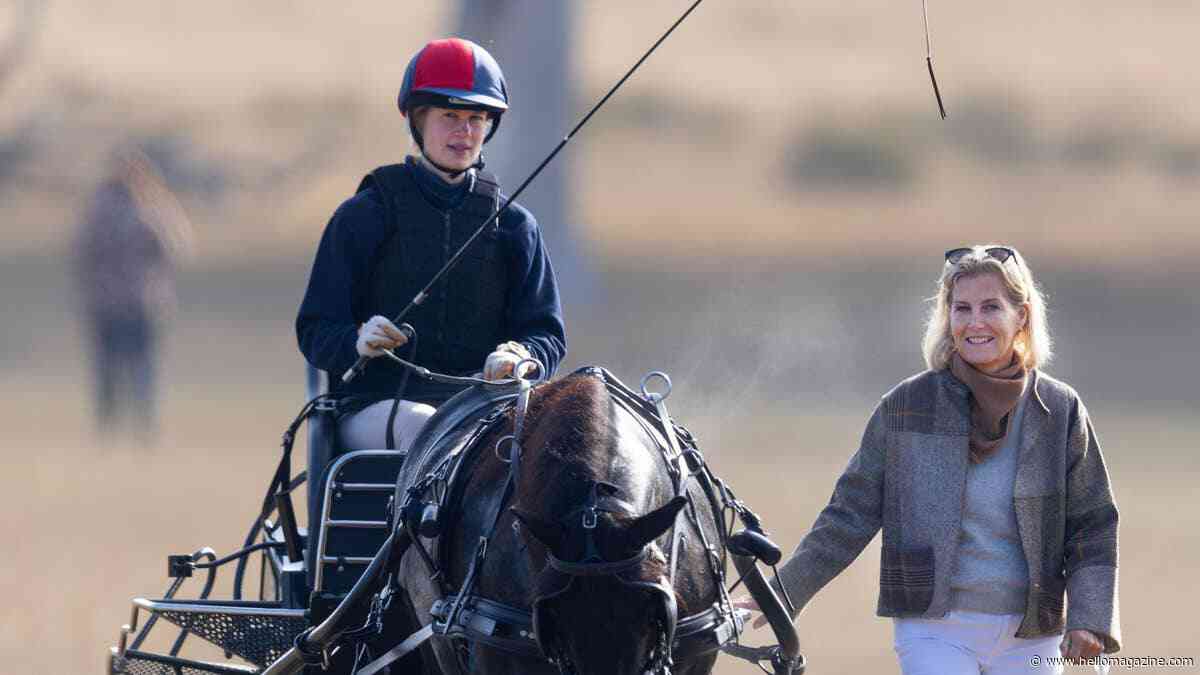 Lady Louise Windsor supported by mum Duchess Sophie as she gets behind the wheel