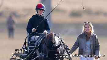 Lady Louise Windsor supported by mum Duchess Sophie as she gets behind the wheel