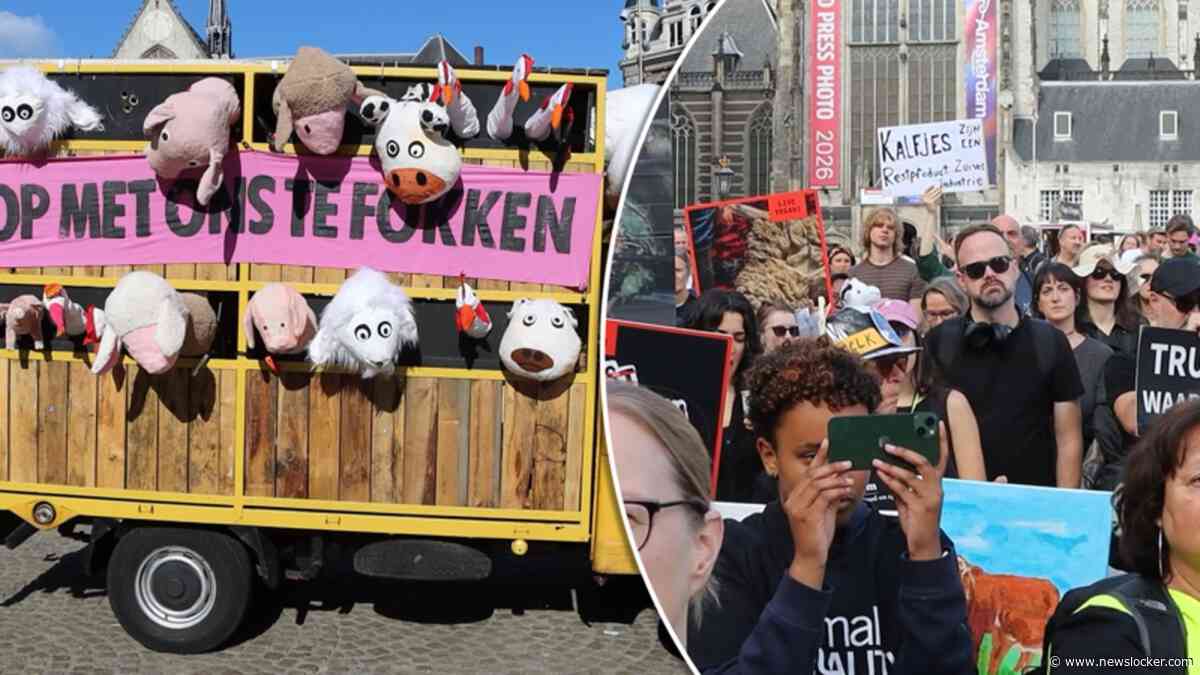 Honderden demonstranten op de Dam tegen dierenindustrie
