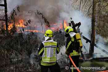 Feuer in Schneeberger Waldgebiet: Gebäude steht in Vollbrand