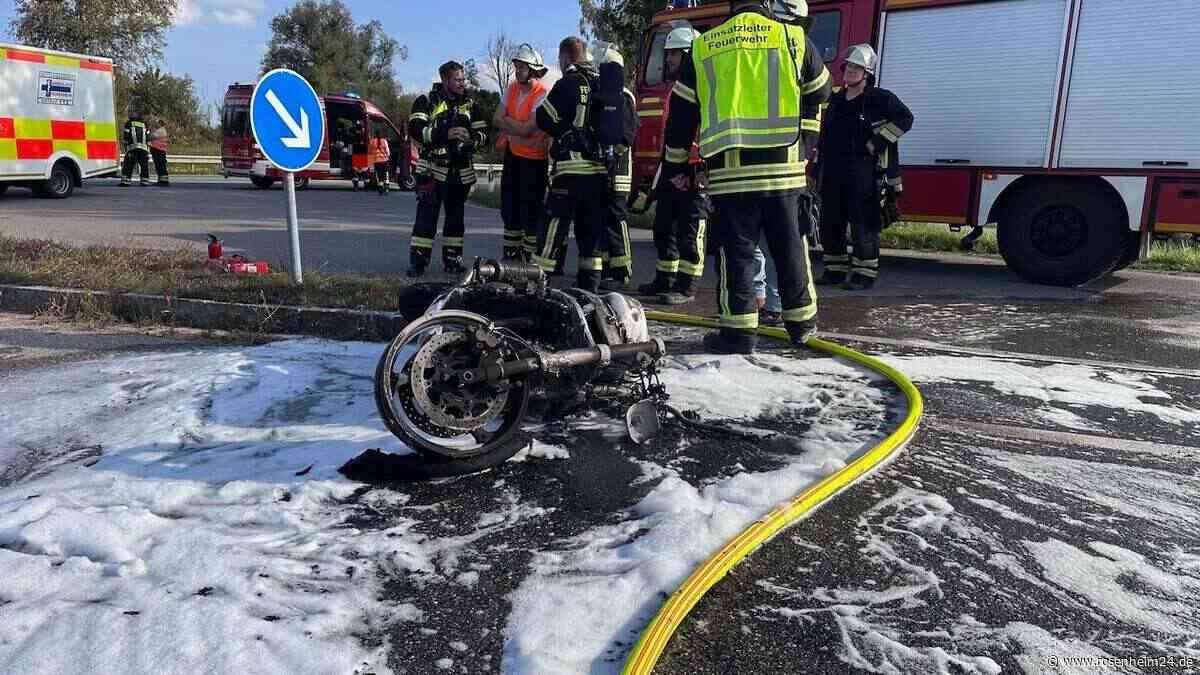Unfall bei Ramerberg: Motorrad geht in Flammen auf