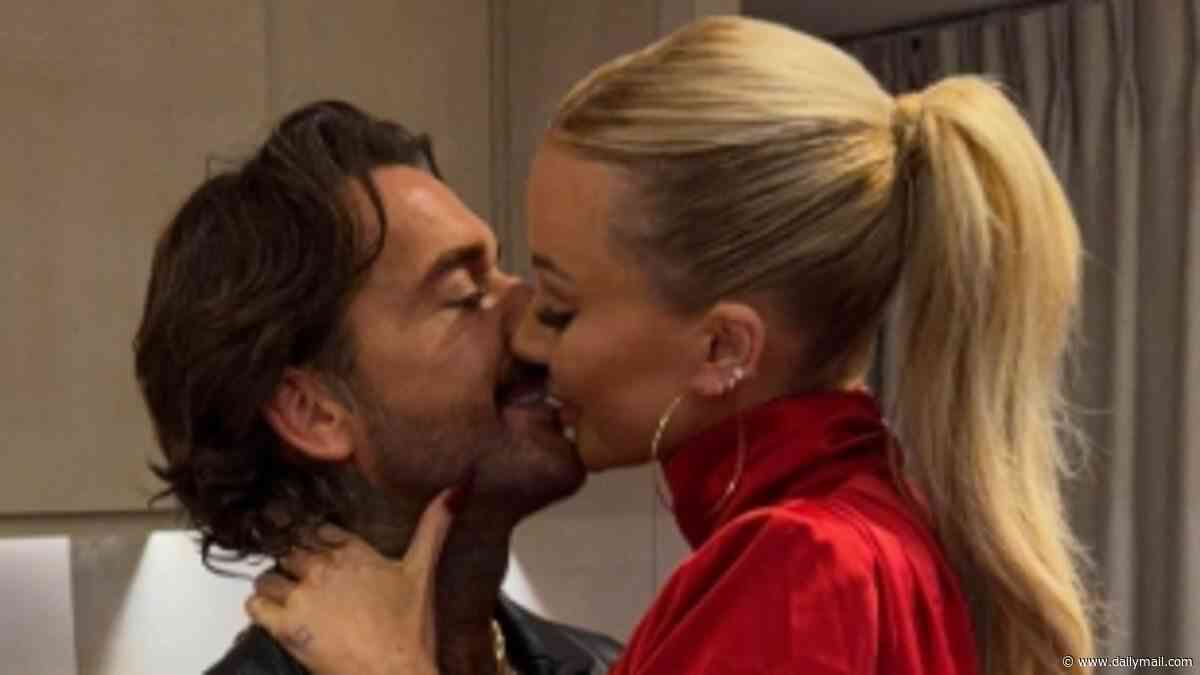 Olivia Attwood shares a passionate kiss with boyfriend Pete Wicks in new loved-up snaps from her River Island collection launch party after he opened up about their 'unexpected' romance