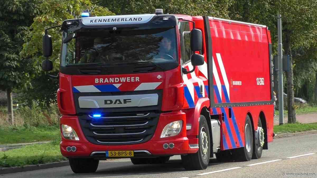 Waterwagen 12-2362 en OVD 12-1599 met Spoed onderweg naar een Winkelbrand in Heemskerk