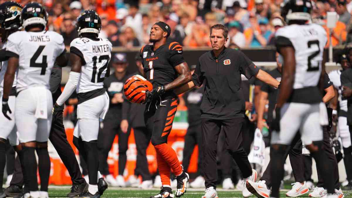 Bengals star WR Chase suffers concussion against Jaguars