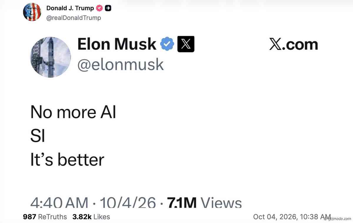 Trump Posts Not-So-Subtle Boast About ‘Super Intelligence’ Victory Over Elon Musk