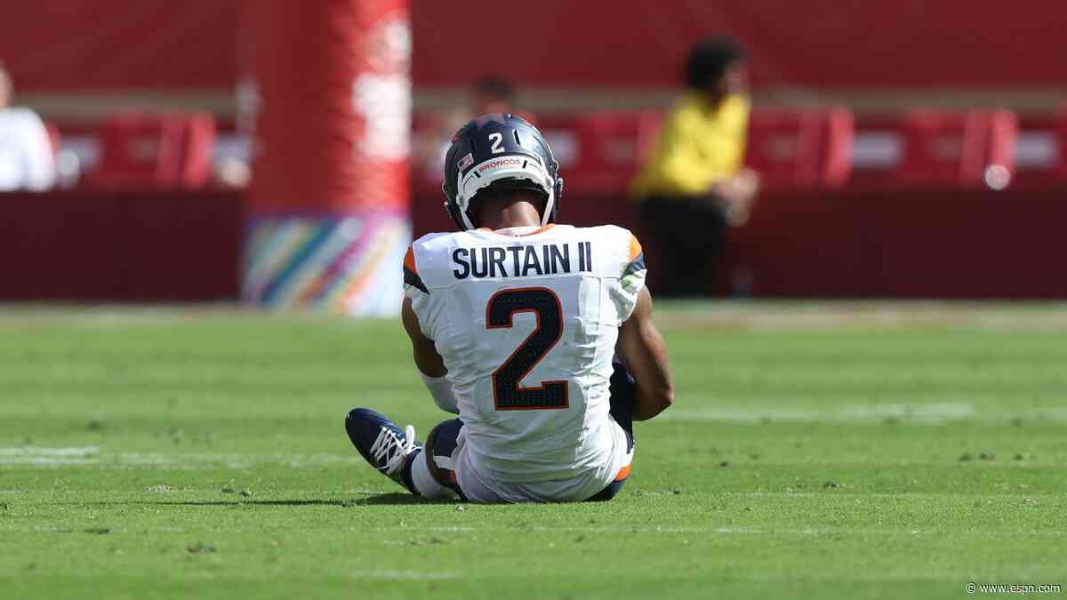 Broncos CB Surtain II exits early with ankle injury