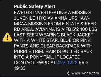FWPD searching for missing girl last seen in Northeast Fort Wayne