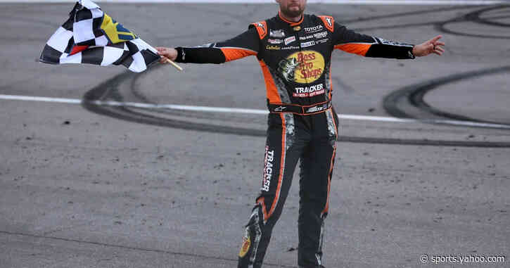 Chase Briscoe wins Las Vegas NASCAR Cup as Larson and Reddick crash across finish line