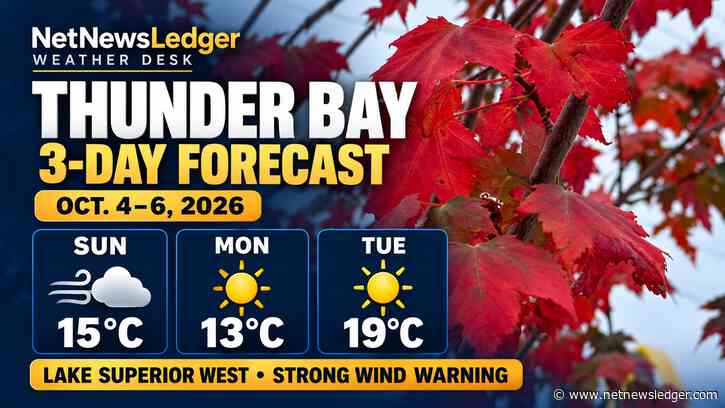 Thunder Bay Weather: Gusty Sunday, Chilly Night and a Warmer Tuesday