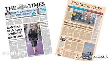 The Papers: Badenoch's 'bonfire of green laws' and 'Drop in global dealmaking'