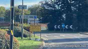 Yellow signs warn of Nuneaton town centre road closure for 'come-back' event