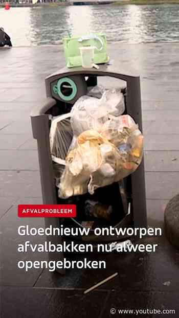 Nieuw ontworpen prullebak alweer opengebroken