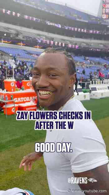Zay Flowers checks in after the W at the Bank! #nfl #ravens #baltimoreravens