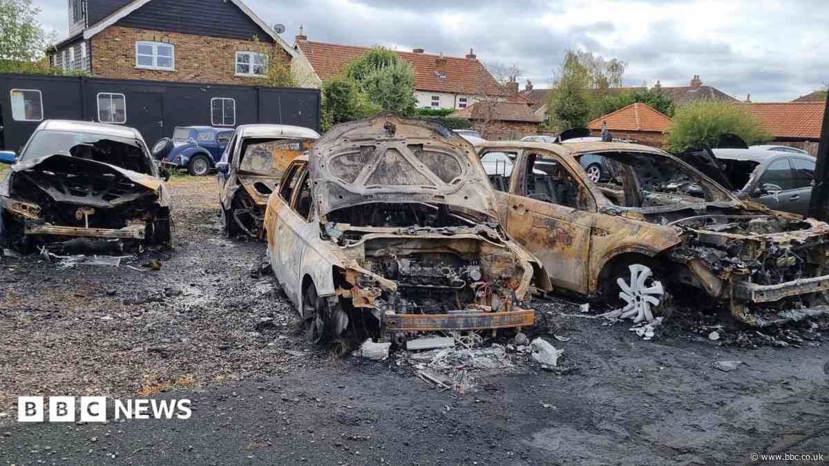 Eight vehicles torched in car wash arson attack