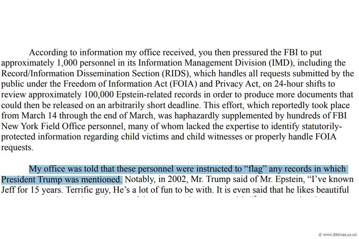 FBI Training Videos Told Agents to Flag Epstein Files Mentioning Trump for Review; DOJ Is Withholding Them, Journalist Claims